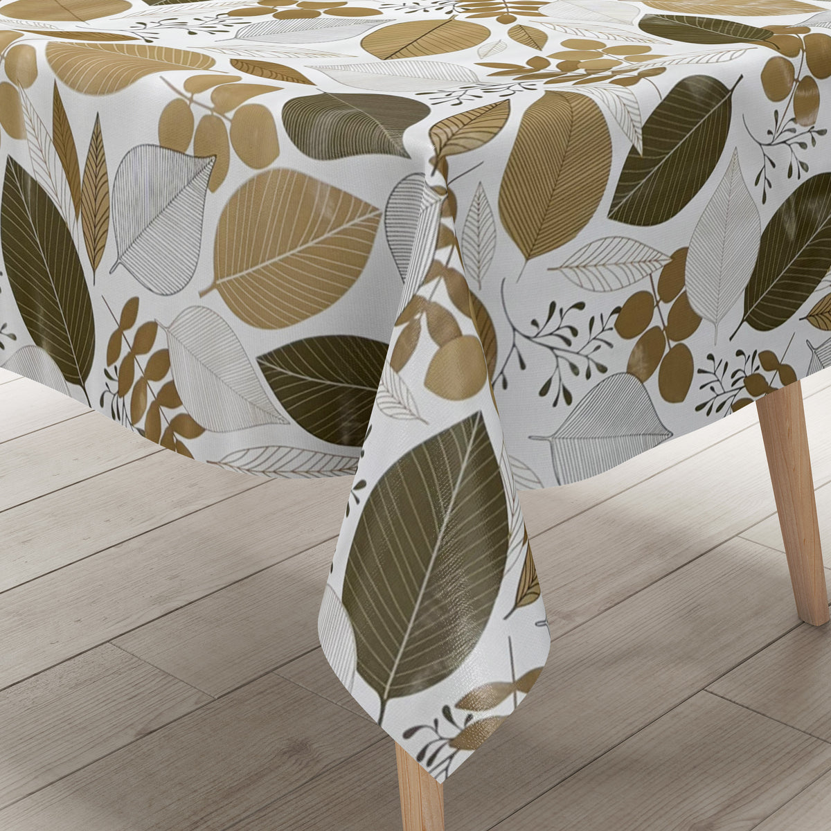Wachstuch Tischdecke B4052-03 braune Blätter Laub Dschungel Herbst eck –