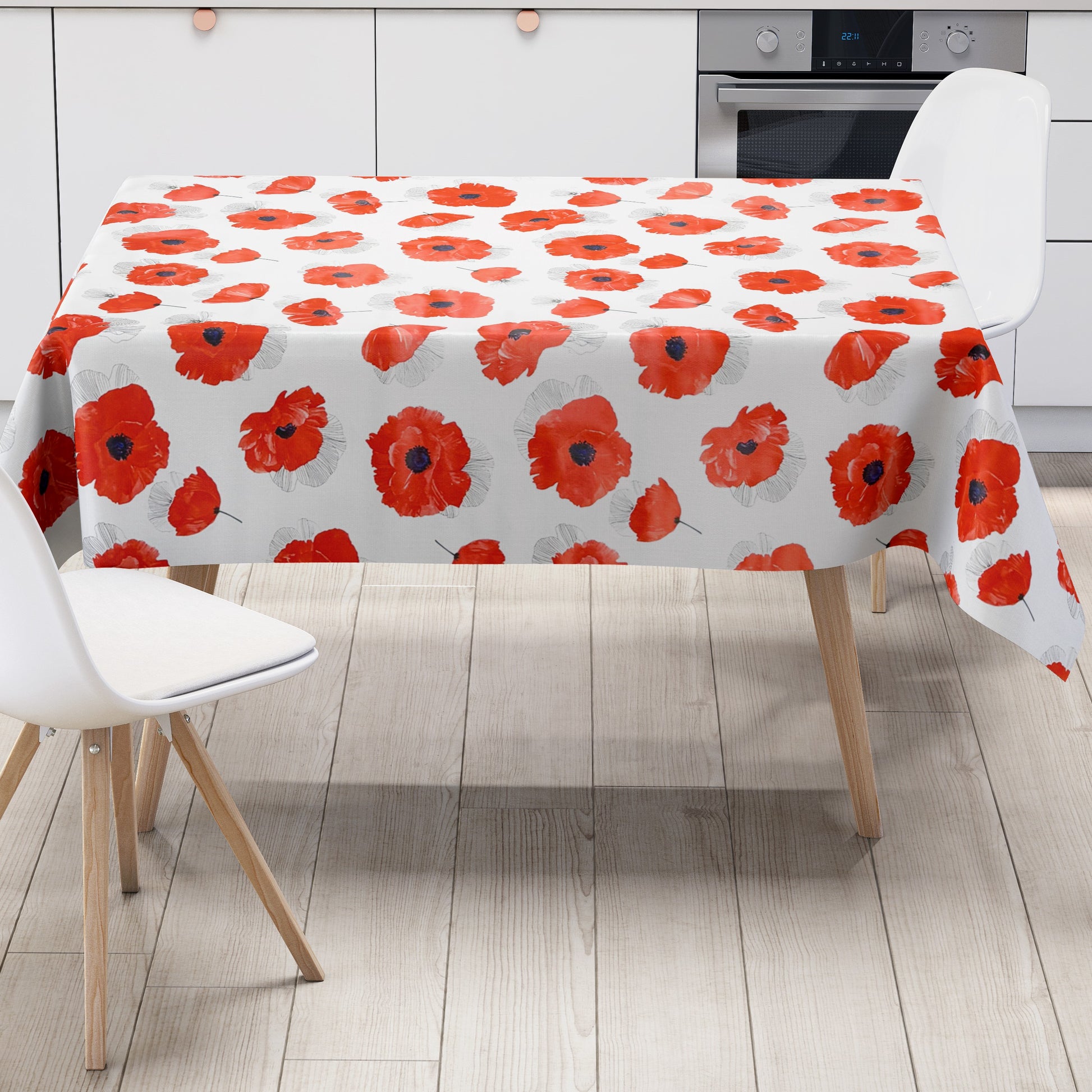 Wachstuch Tischdecke Mohnblumen