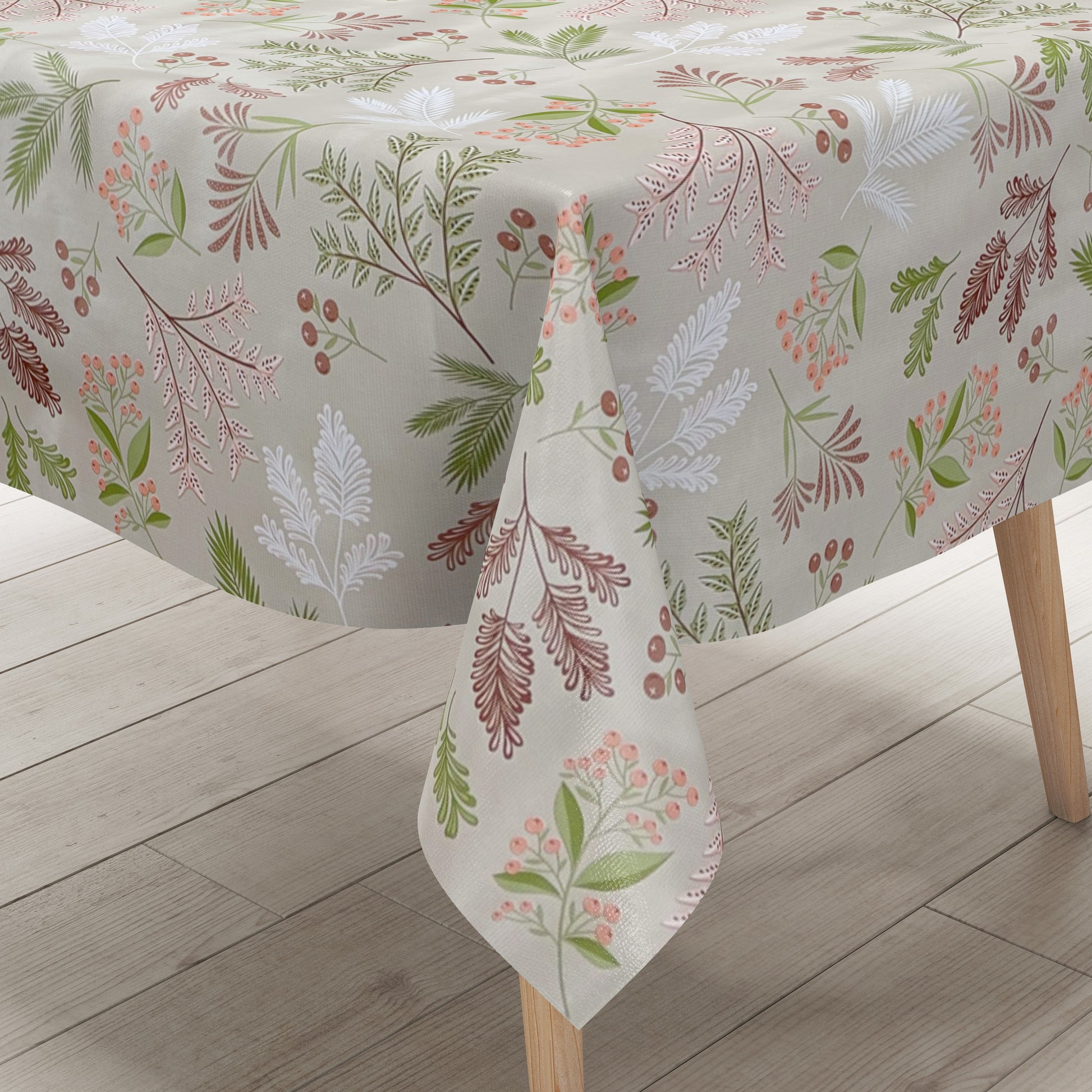 Wachstuch Tischdecke 160 cm Breite Übergröße B4066-01 beige Weihnachte –