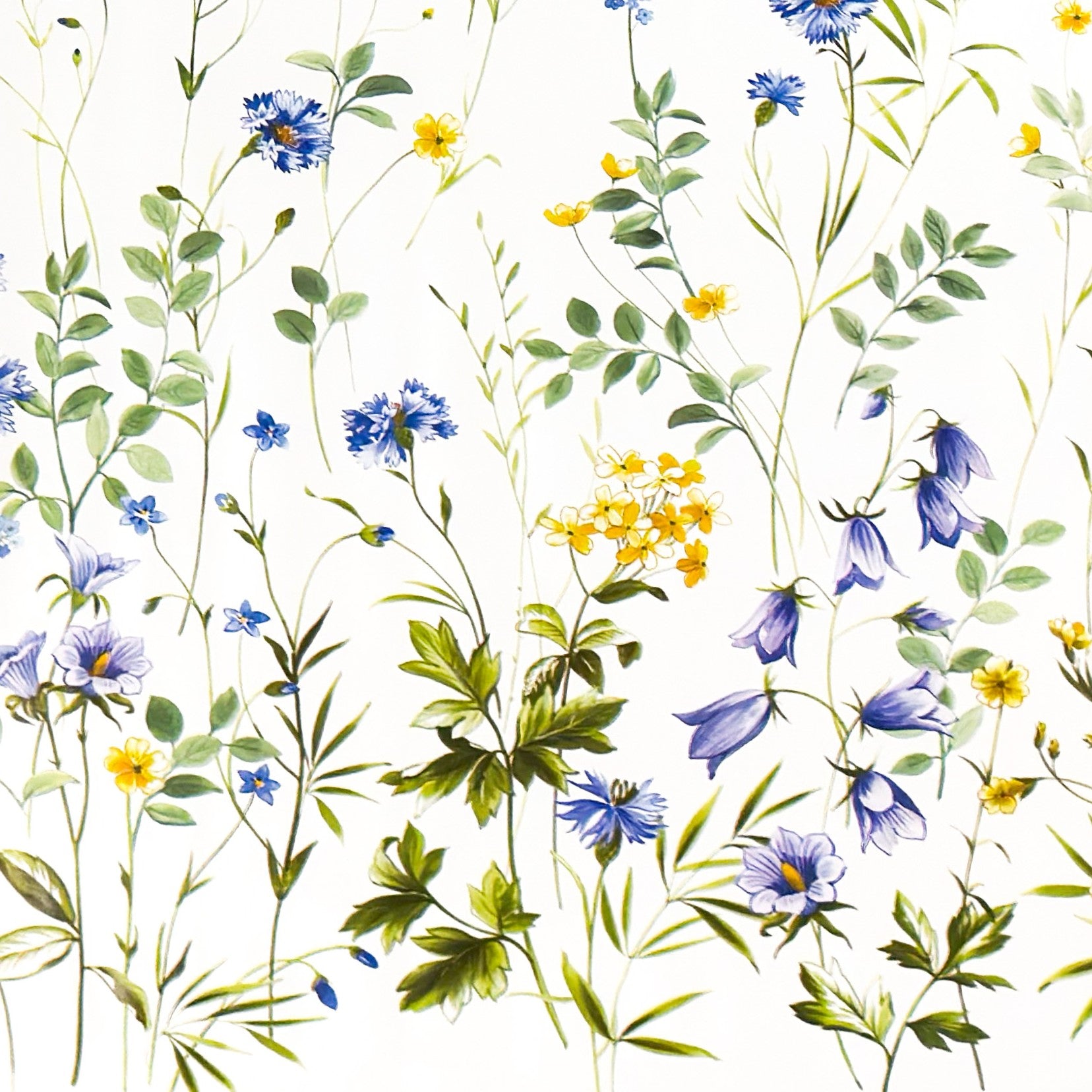 Wachstuch Tischdecke Blumenwiese mit Blumenranken