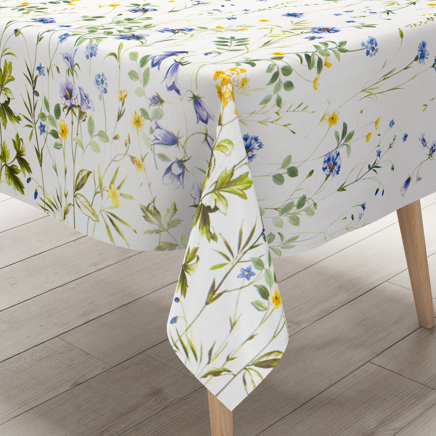 Wachstuch Tischdecke Blumenwiese mit Blumenranken