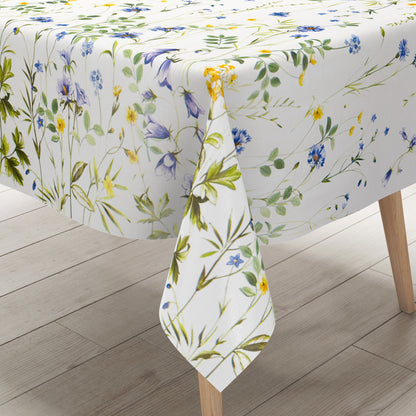 Wachstuch Tischdecke Blumenwiese mit Blumenranken
