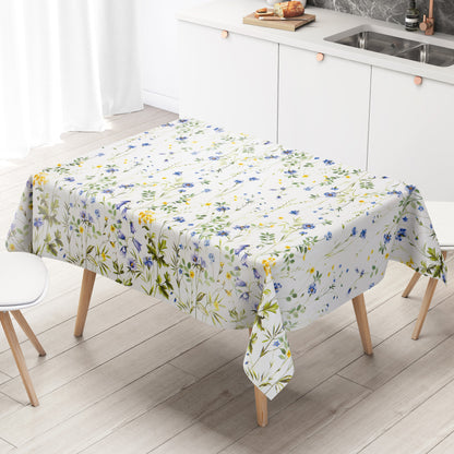 Wachstuch Tischdecke Blumenwiese mit Blumenranken