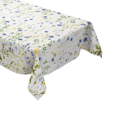 Wachstuch Tischdecke Blumenwiese mit Blumenranken