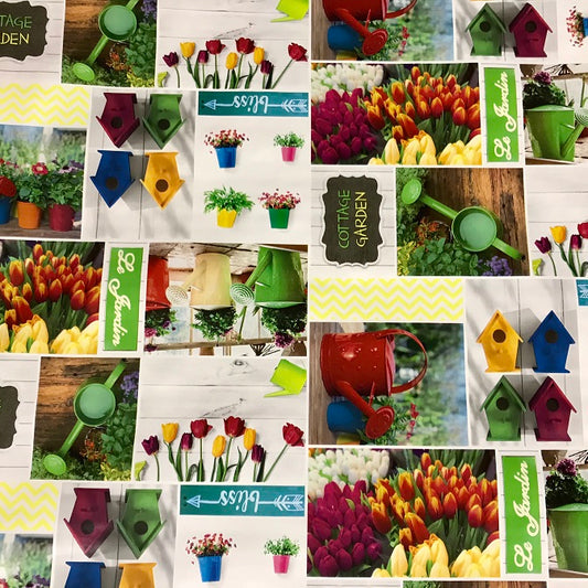 Wachstuch Rolle SONDERPOSTEN Tulpen Frühling B5005-01 Rollenware