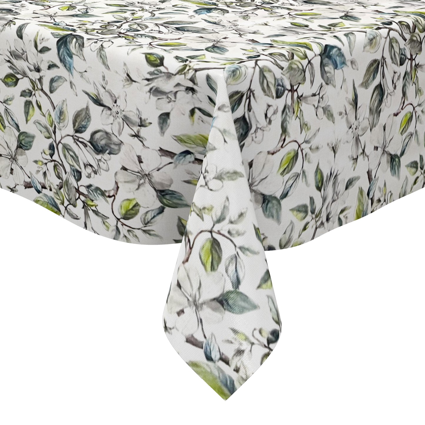 Oilcloth tablecloth 160 cm wide oversize B5062-01 apple blossoms leaves branches square round oval