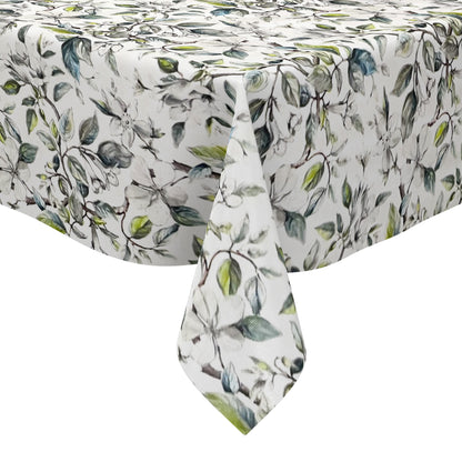 Oilcloth tablecloth 160 cm wide oversize B5062-01 apple blossoms leaves branches square round oval