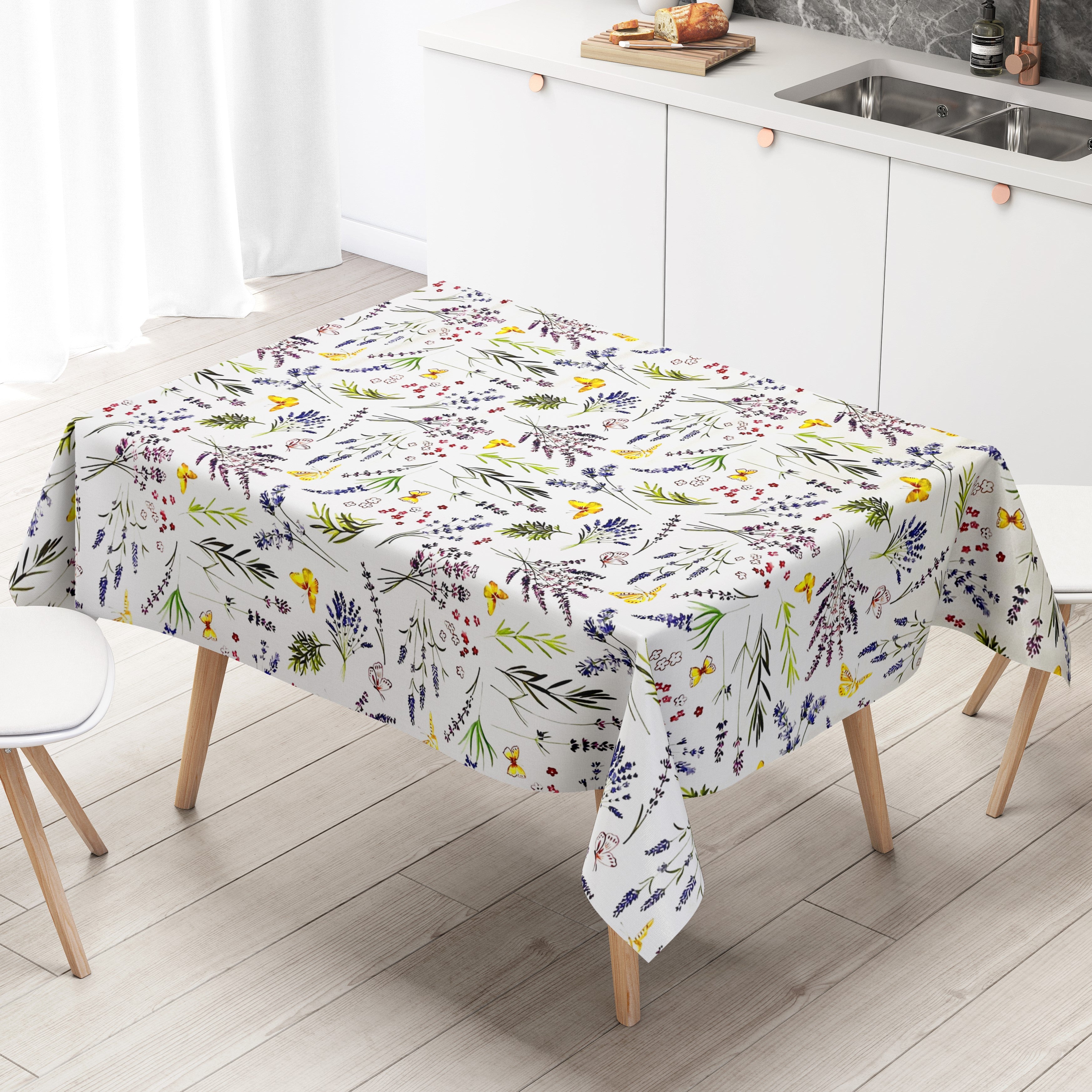 KEVKUS Wachstuch Tischdecke Mit Blumenranken – Pflegeleicht, Rutschfest, In Verschiedenen Formen & Größen