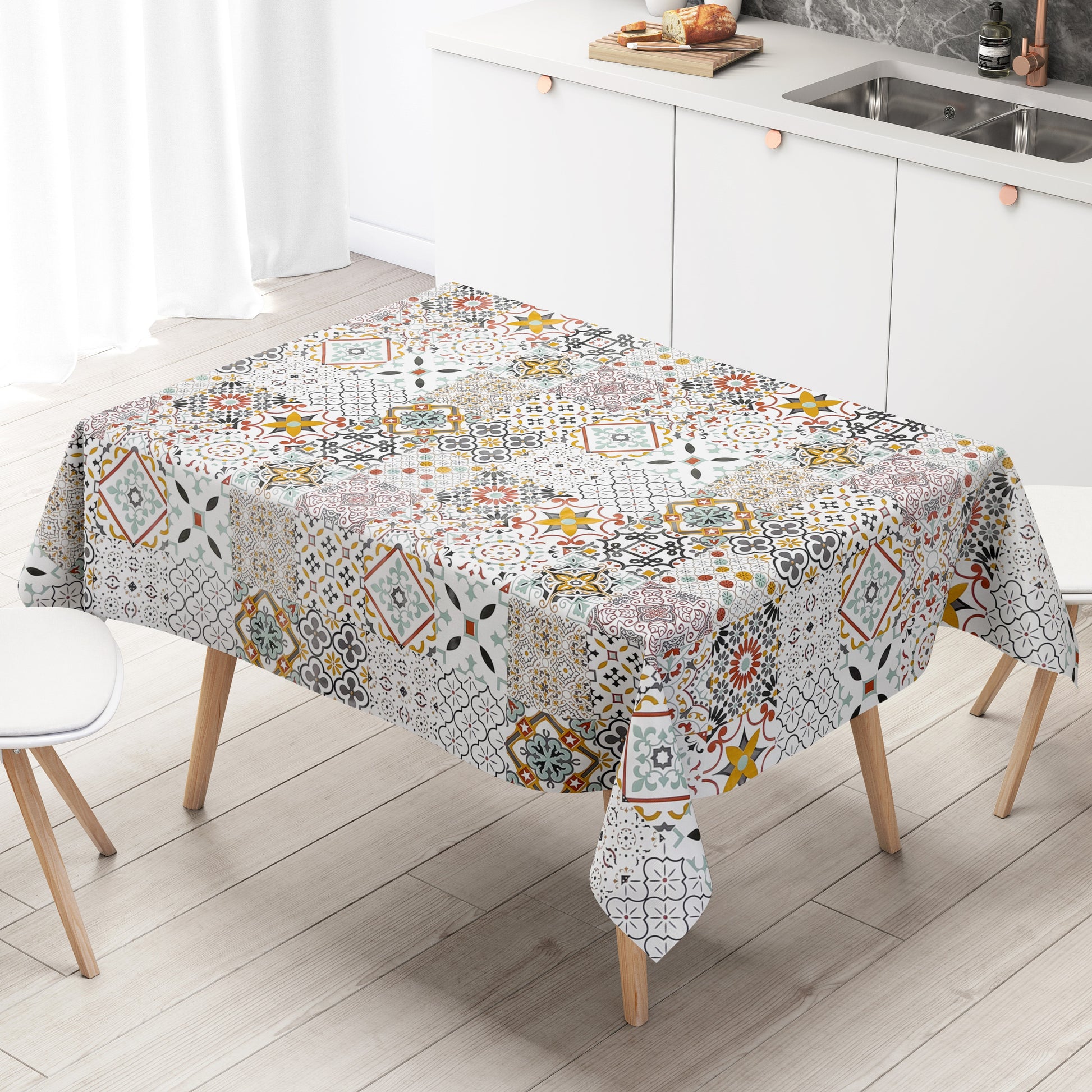 Wachstuch Tischdecke Fliesen Mosaik