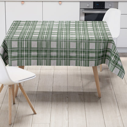 Wachstuch Tischdecke B5073-02 grün kariert Karo Landhaus eckig rund oval