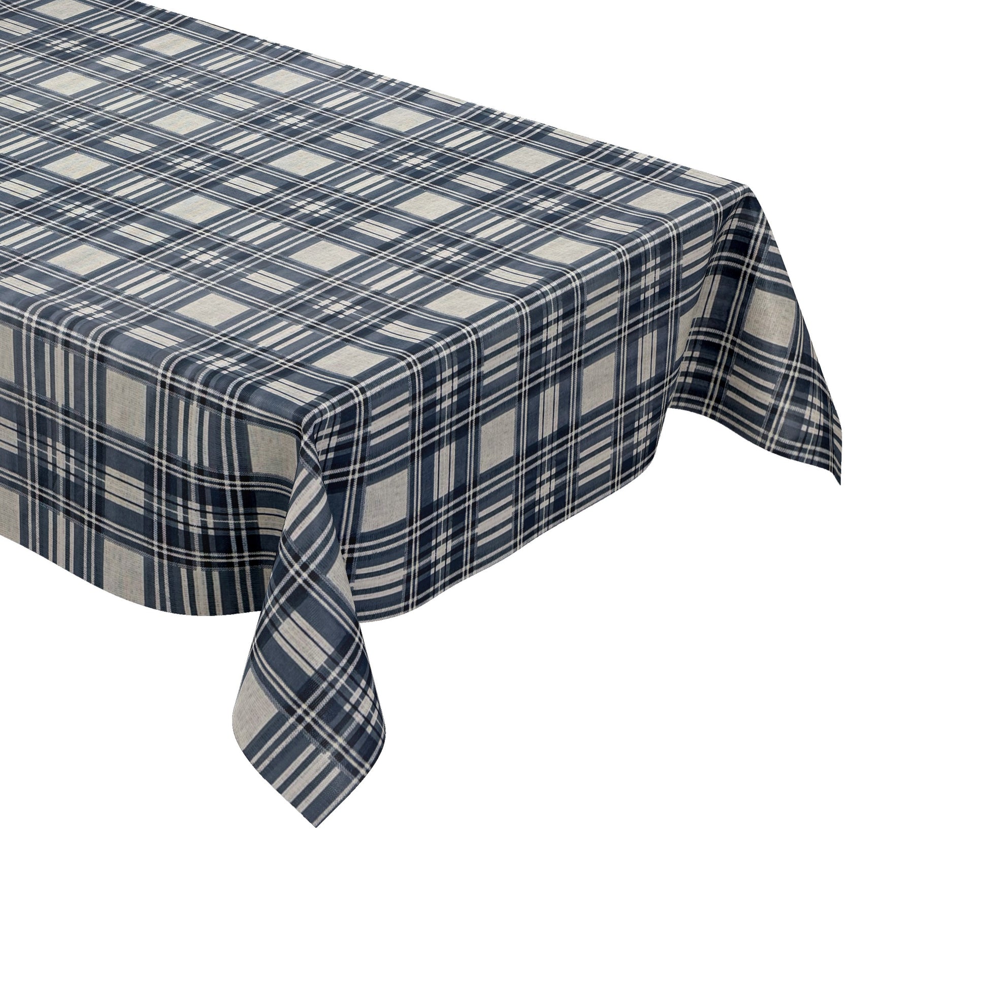Wachstuch Tischdecke kariert blau