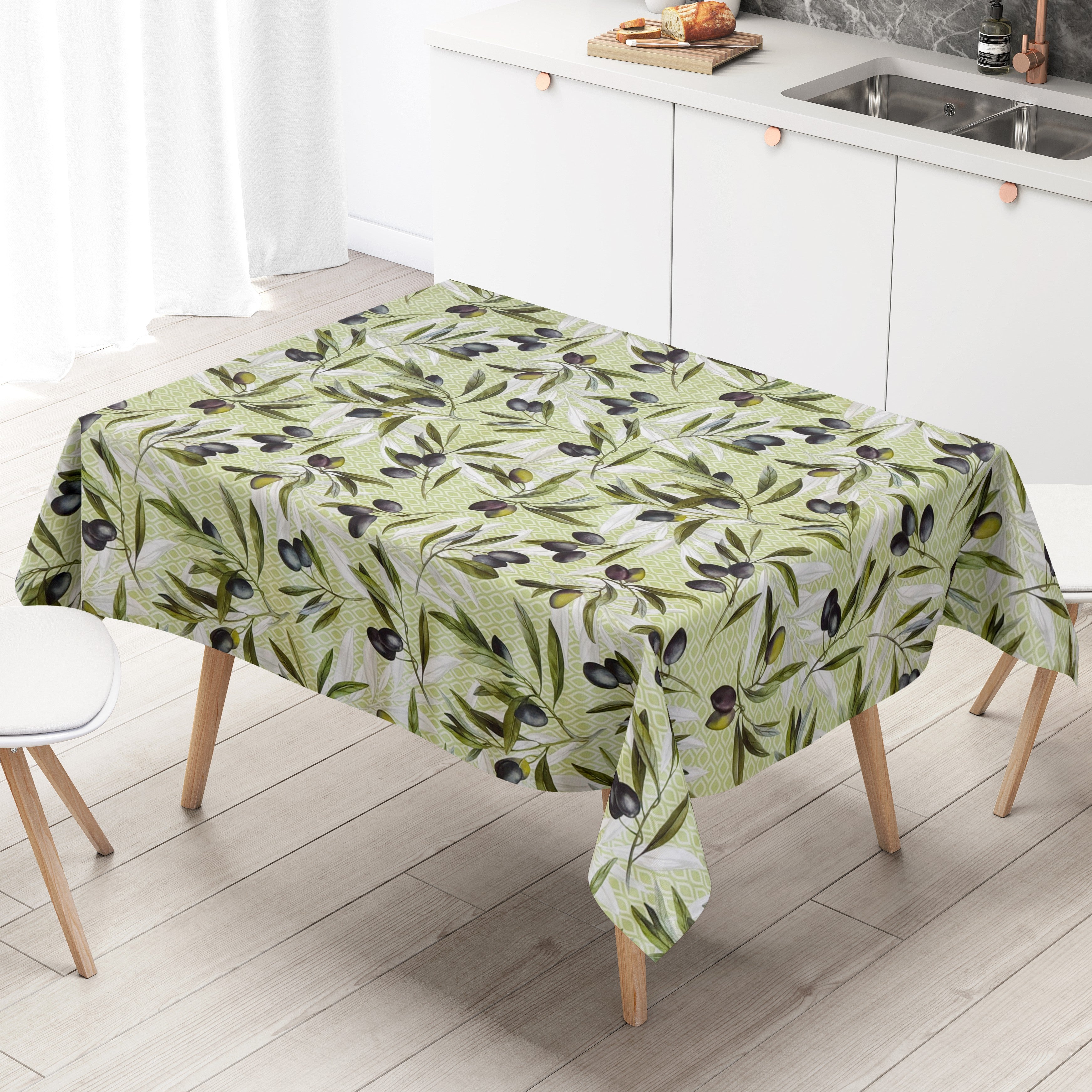Schmutzabweisende Tischdecke, Olivgrün, 140 X 200 Cm – Wasserdicht & Pflegeleicht
