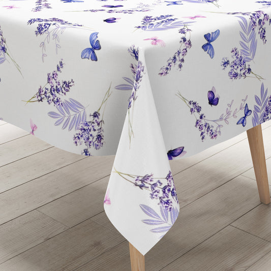 Wachstuch Tischdecke Lavendel Schmetterlinge