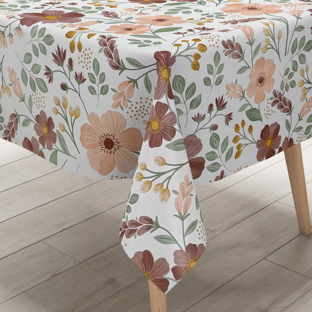 Wachstuch Tischdecke B5079-01 Wildblumen Vintage Blüten eckig rund ova –