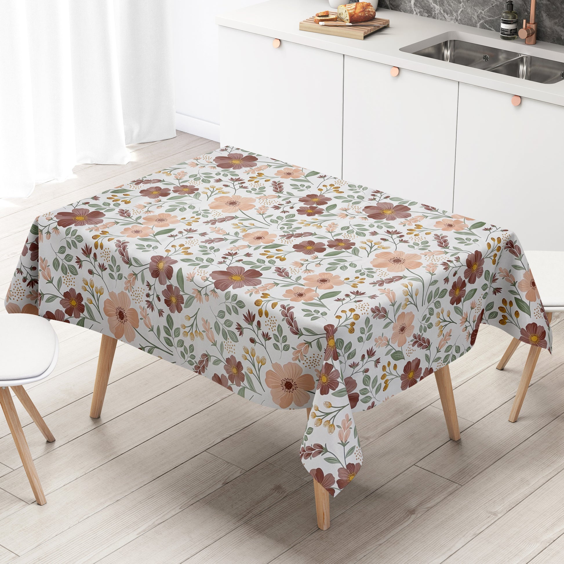 Wachstuch Tischdecke Blumen Vintage