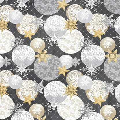 KEVKUS Wachstuch Tischdecke B7000-02 goldene Sterne grau Weihnachten Advent wählbar in eckig, rund und oval -