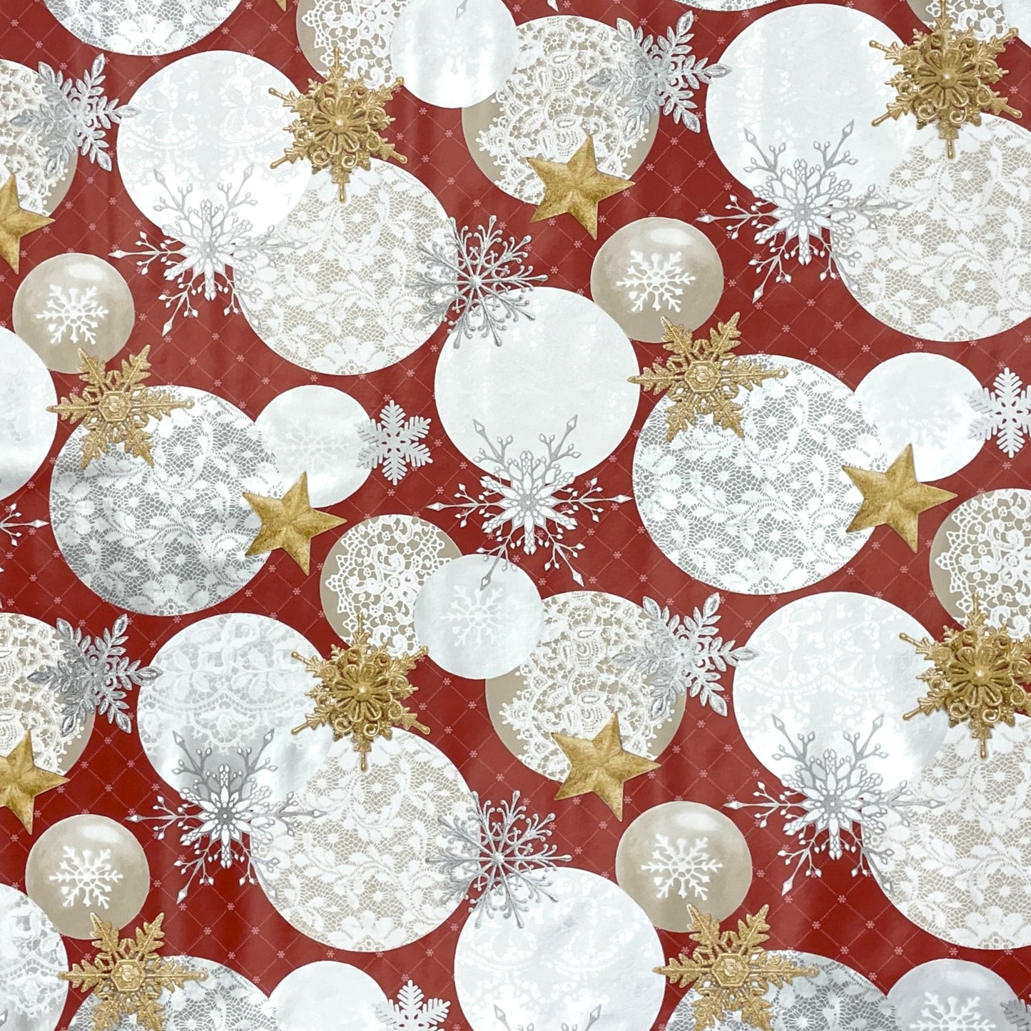 KEVKUS Wachstuch Tischdecke B7000-03 goldene Sterne rot Weihnachten Advent wählbar in eckig, rund und oval -