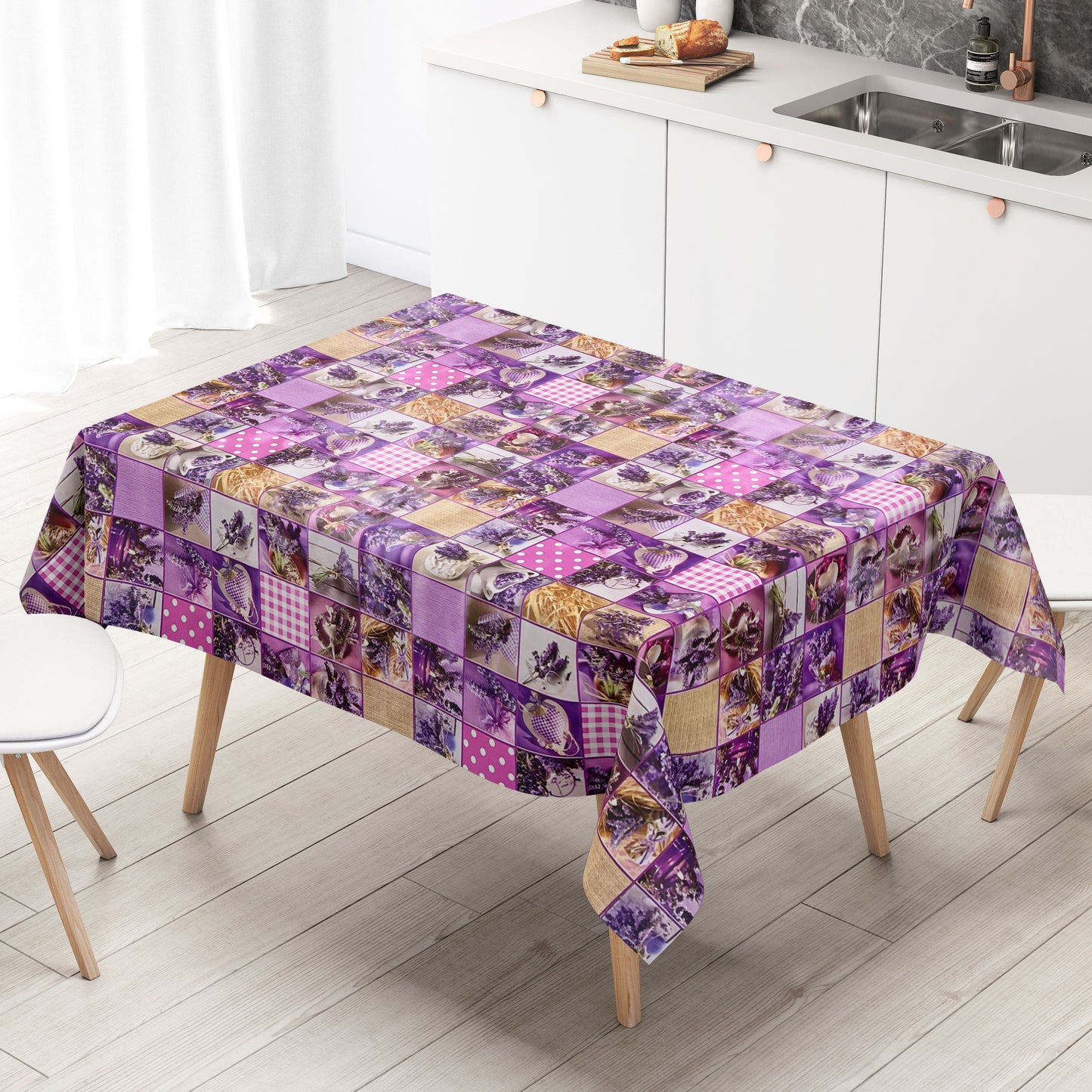 Rouleau de toile cirée ARTICLE SPÉCIAL Patchwork Lavande B9014-01 Rouleau de marchandises