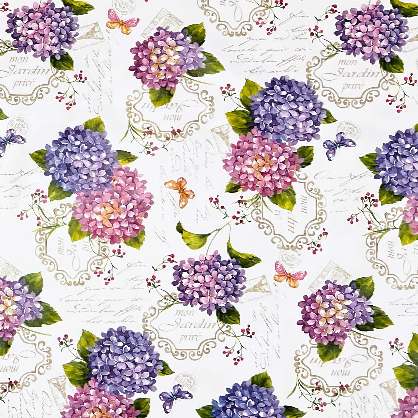 Wachstuch Tischdecke Hortensie Übergröße