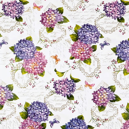 Wachstuch Tischdecke Hortensie Übergröße