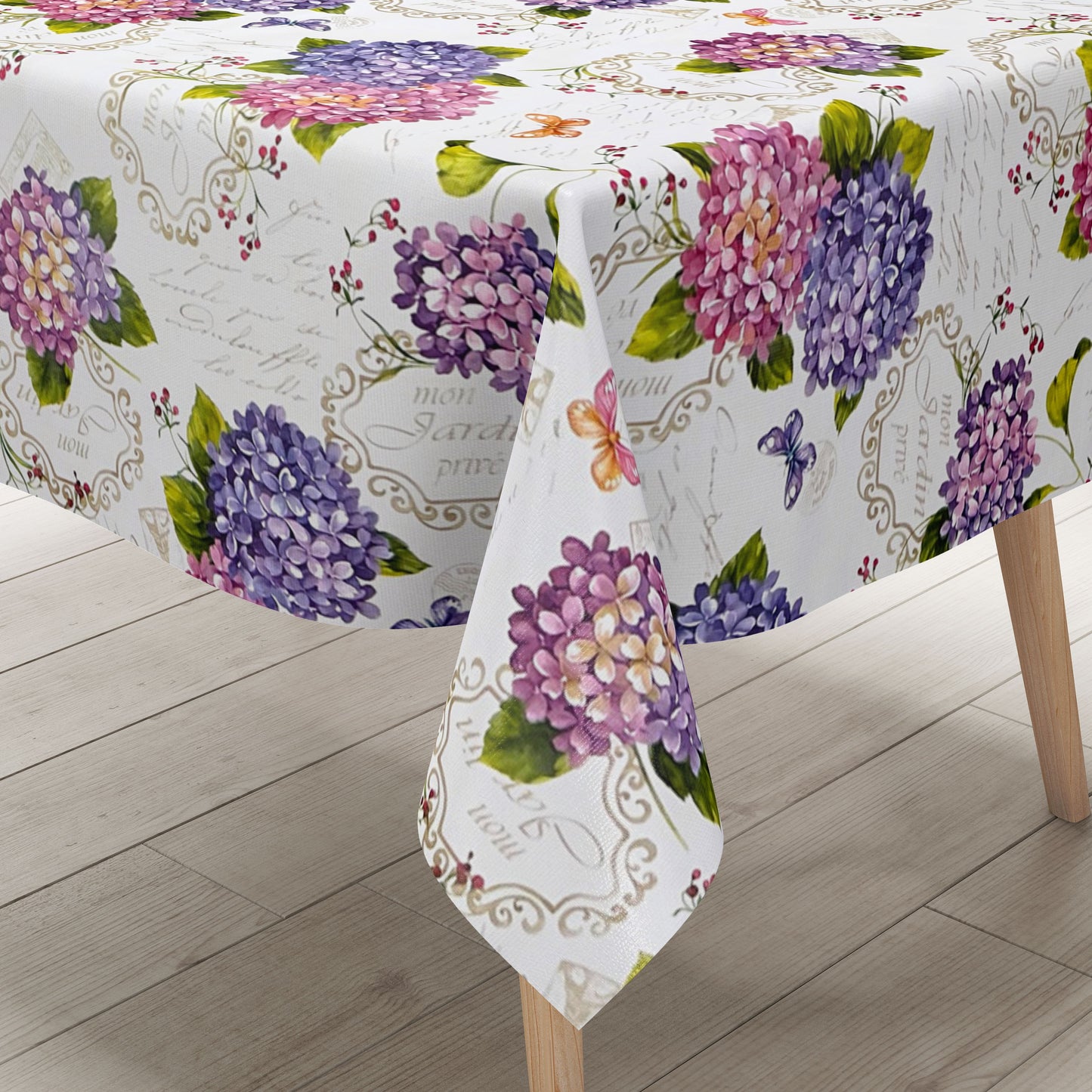 Wachstuch Tischdecke Hortensie Übergröße