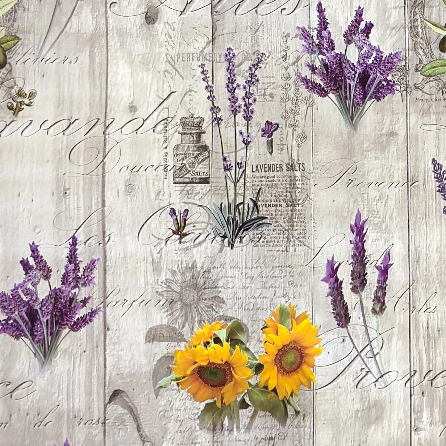 Wachstuch Tischdecke mediterran Holz Lavendel Oliven