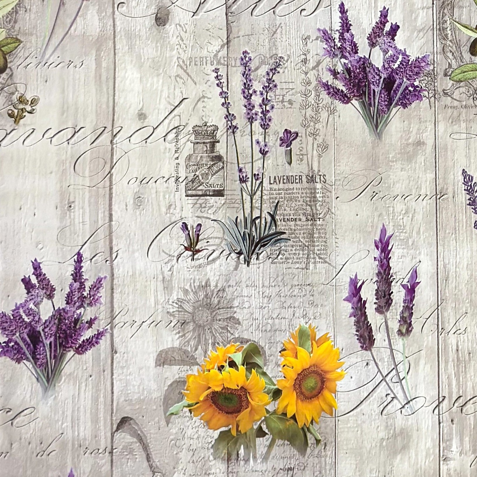 Wachstuch Tischdecke mediterran Holz Lavendel Oliven