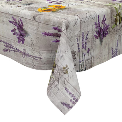 Wachstuch Tischdecke mediterran Holz Lavendel Oliven