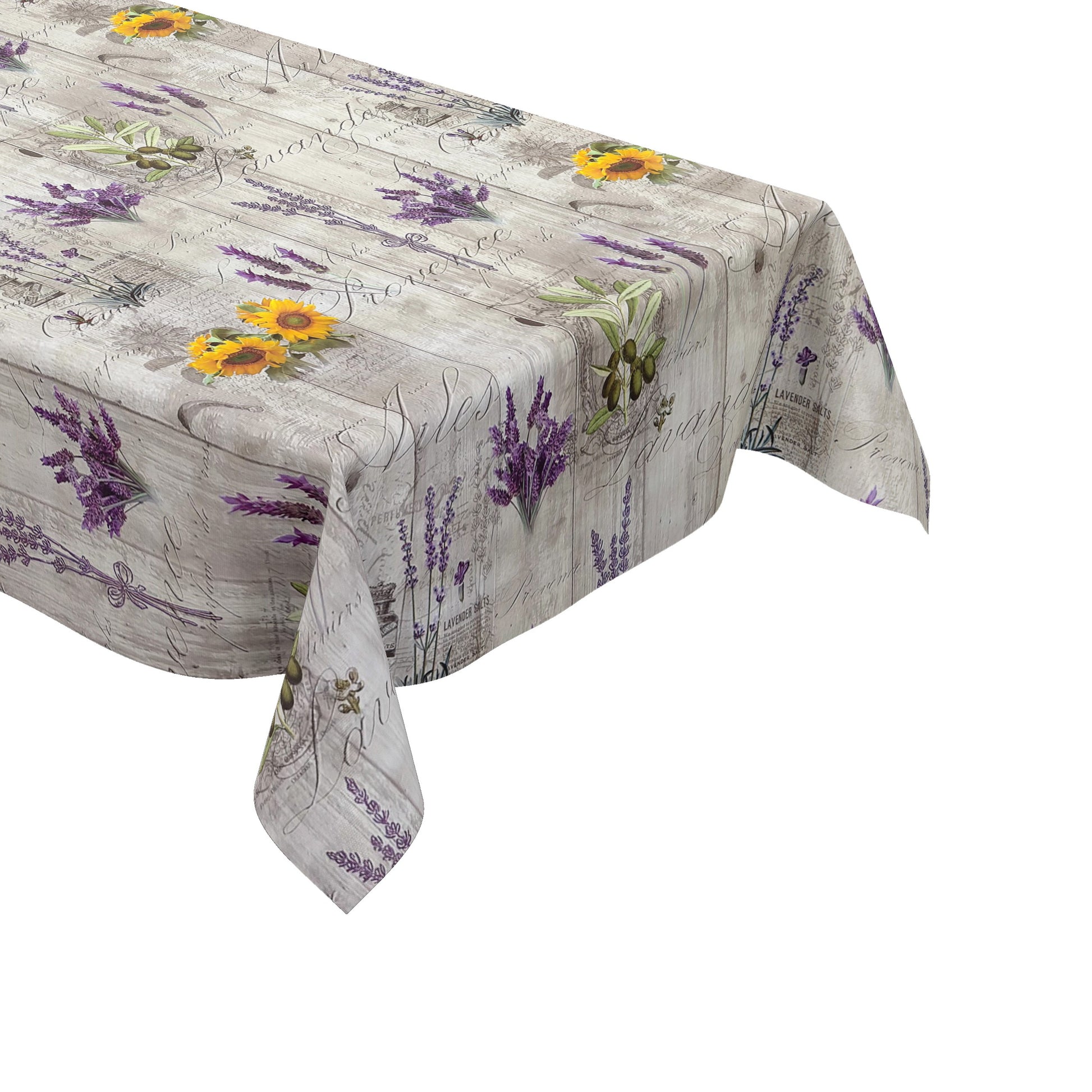 Wachstuch Tischdecke mediterran Holz Lavendel Oliven