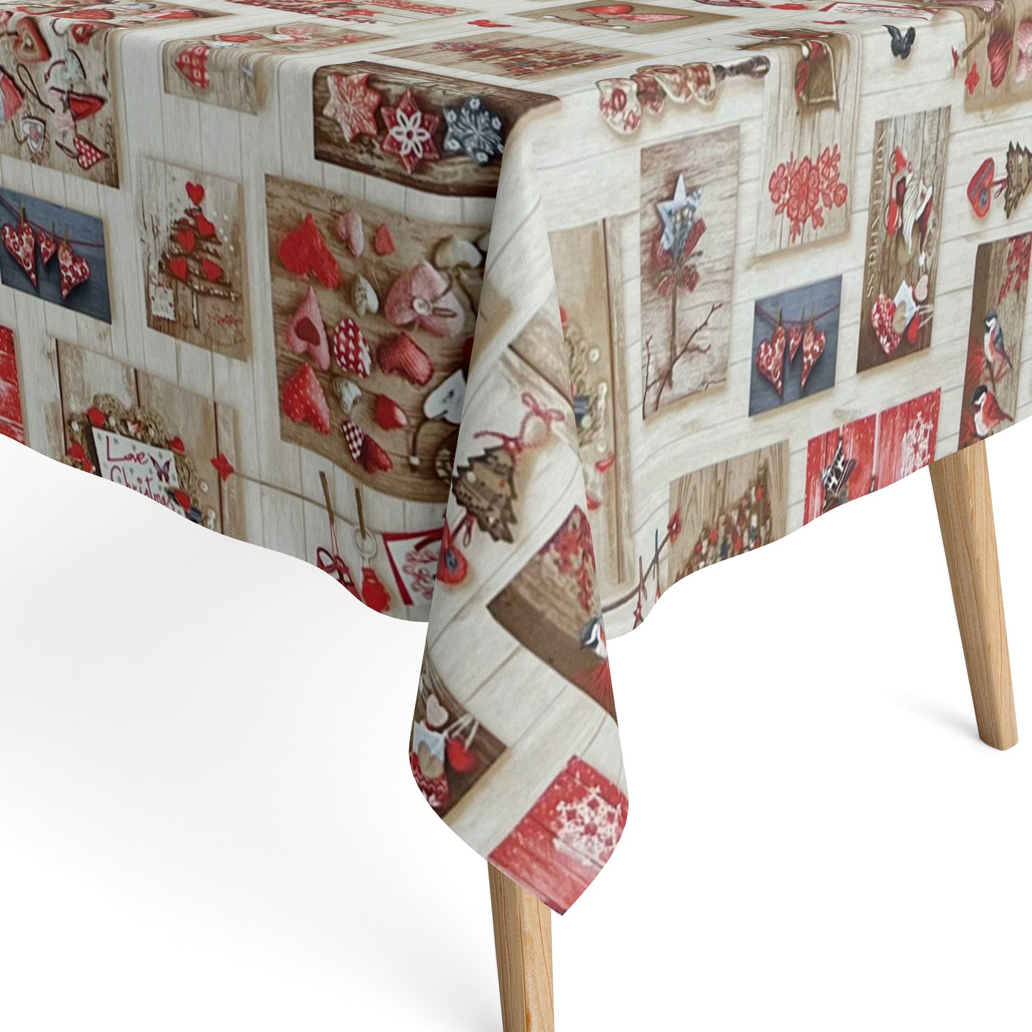 textile Tischdecke Jacquard beschichtete Baumwolle Weihnachten BELEN 60496 eckig rund oval