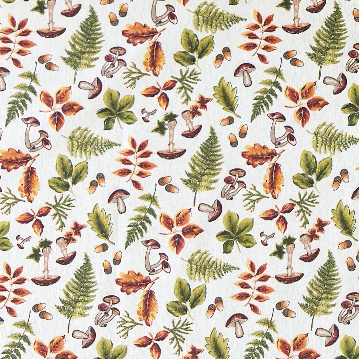 Tischdecke beschichtete Baumwolle Herbst Laub Pilze