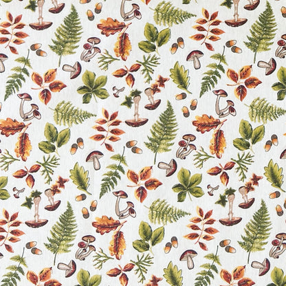 Tischdecke beschichtete Baumwolle Herbst Laub Pilze