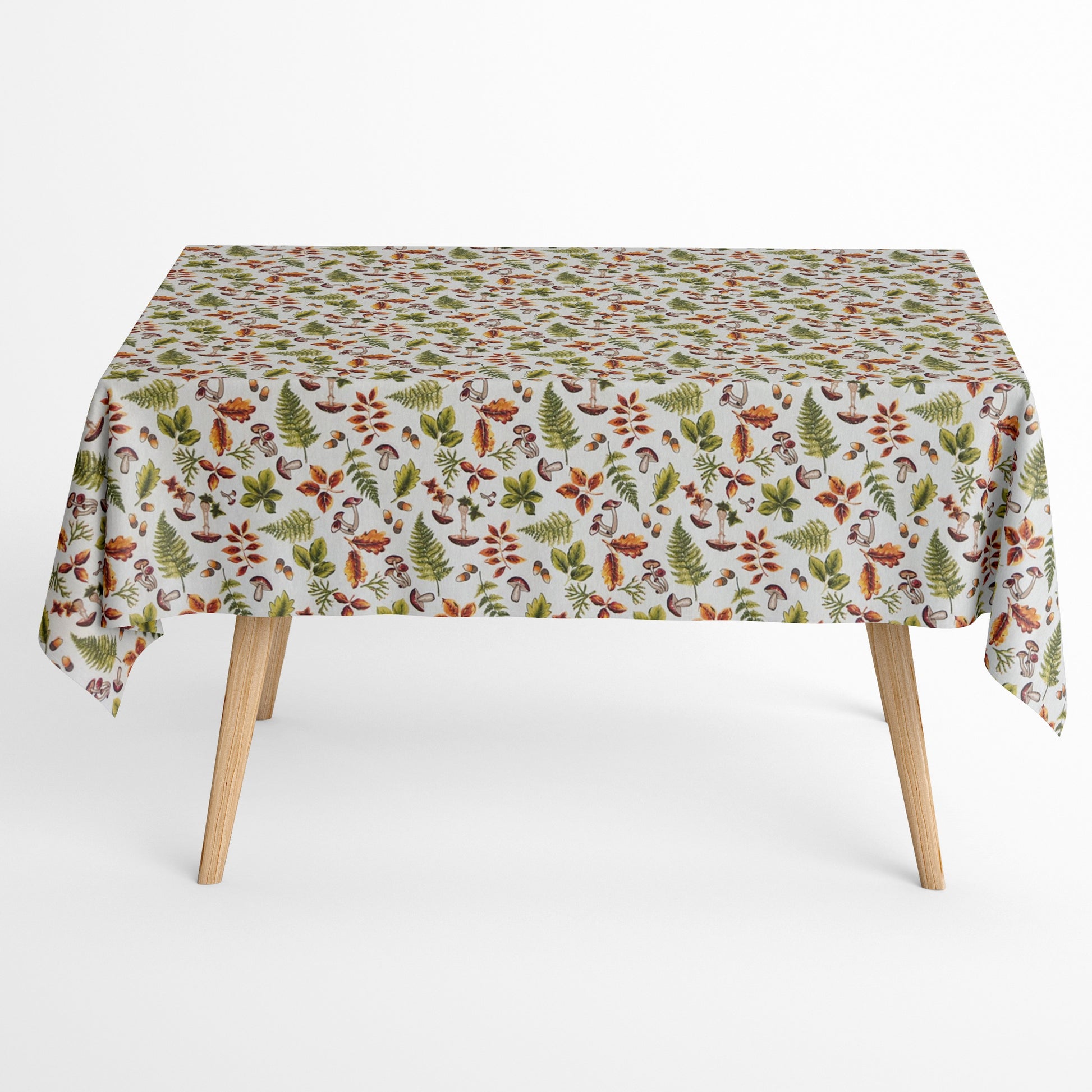 Tischdecke beschichtete Baumwolle Herbst Laub Pilze