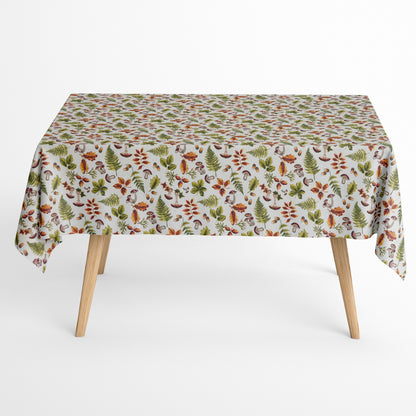 Tischdecke beschichtete Baumwolle Herbst Laub Pilze