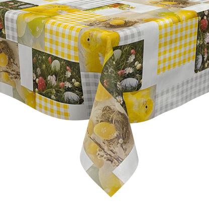 Nappe en toile cirée C141241 Poussin de Pâques Œuf de Pâques carré rond ovale