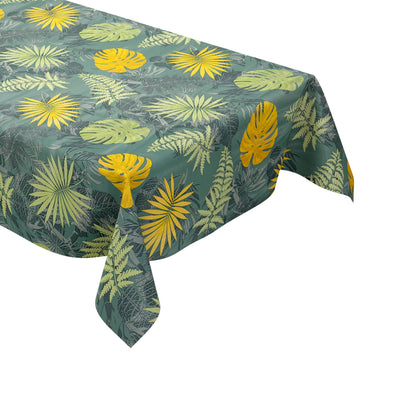 Wachstuch Tischdecke C141774 grün Monstera Dschungel Blätter Sommer eckig rund oval