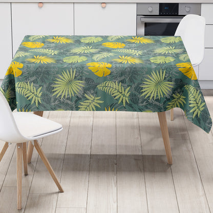 Wachstuch Tischdecke C141774 grün Monstera Dschungel Blätter Sommer eckig rund oval