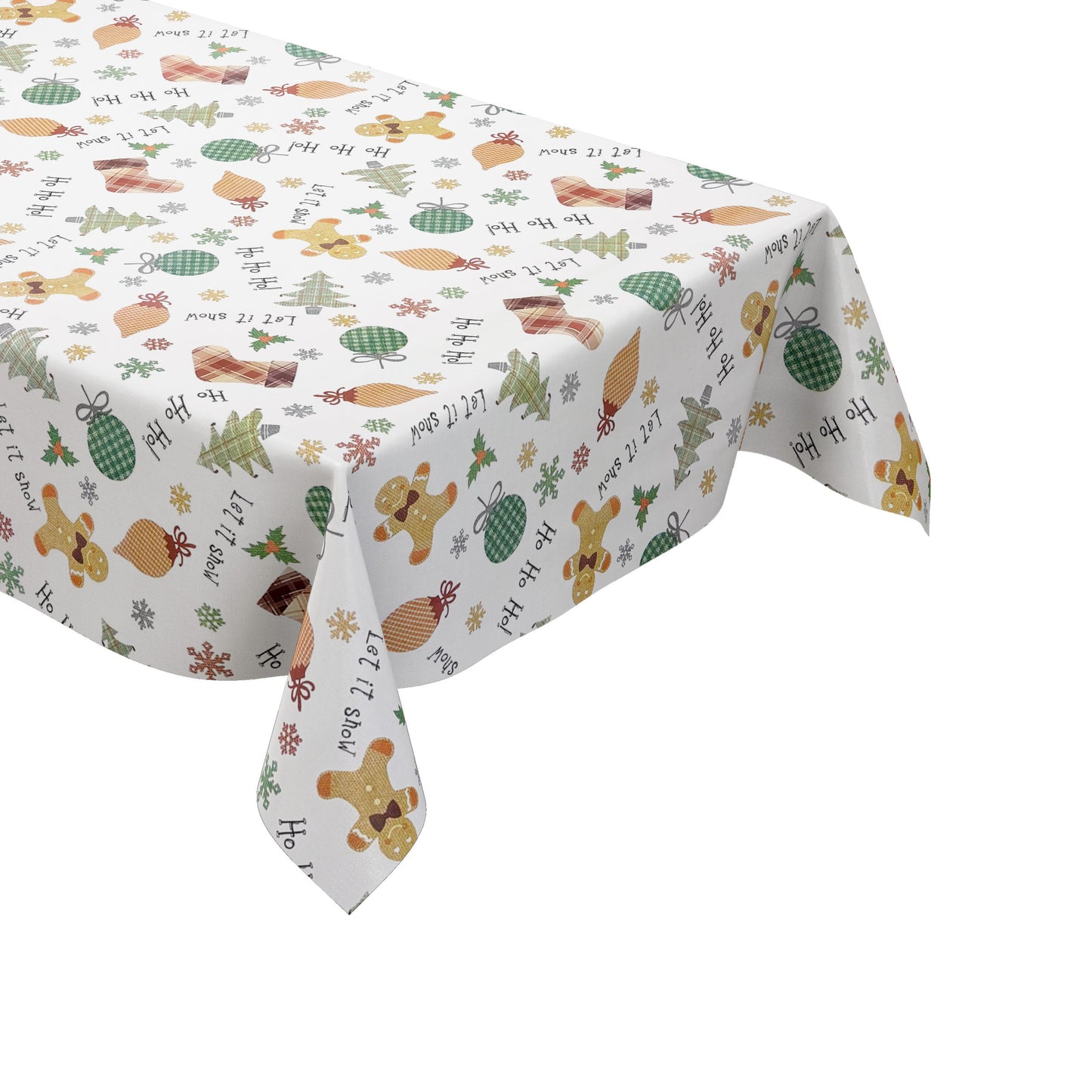Wachstuch Tischdecke C141951 Weihnachten HoHoHo Lebkuchenmann eckig rund oval