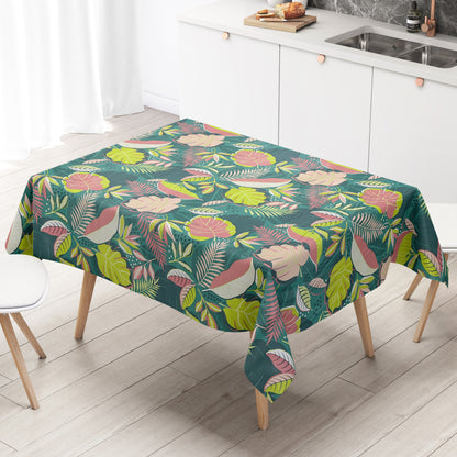 Wachstuch Tischdecke C142101 grün Monstera Dschungel Blätter Sommer eckig rund oval
