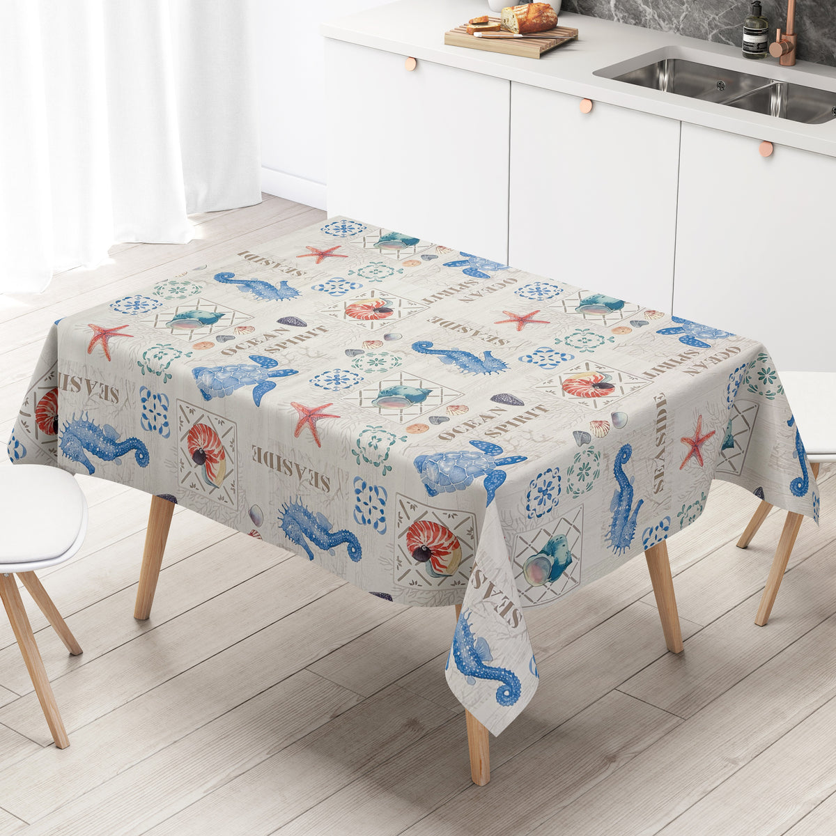 Quadratische Tischdecke Mit Seestern-Motiv – Meeresflair Für Küche, Party & Picknick (81,3x81,3 Cm)