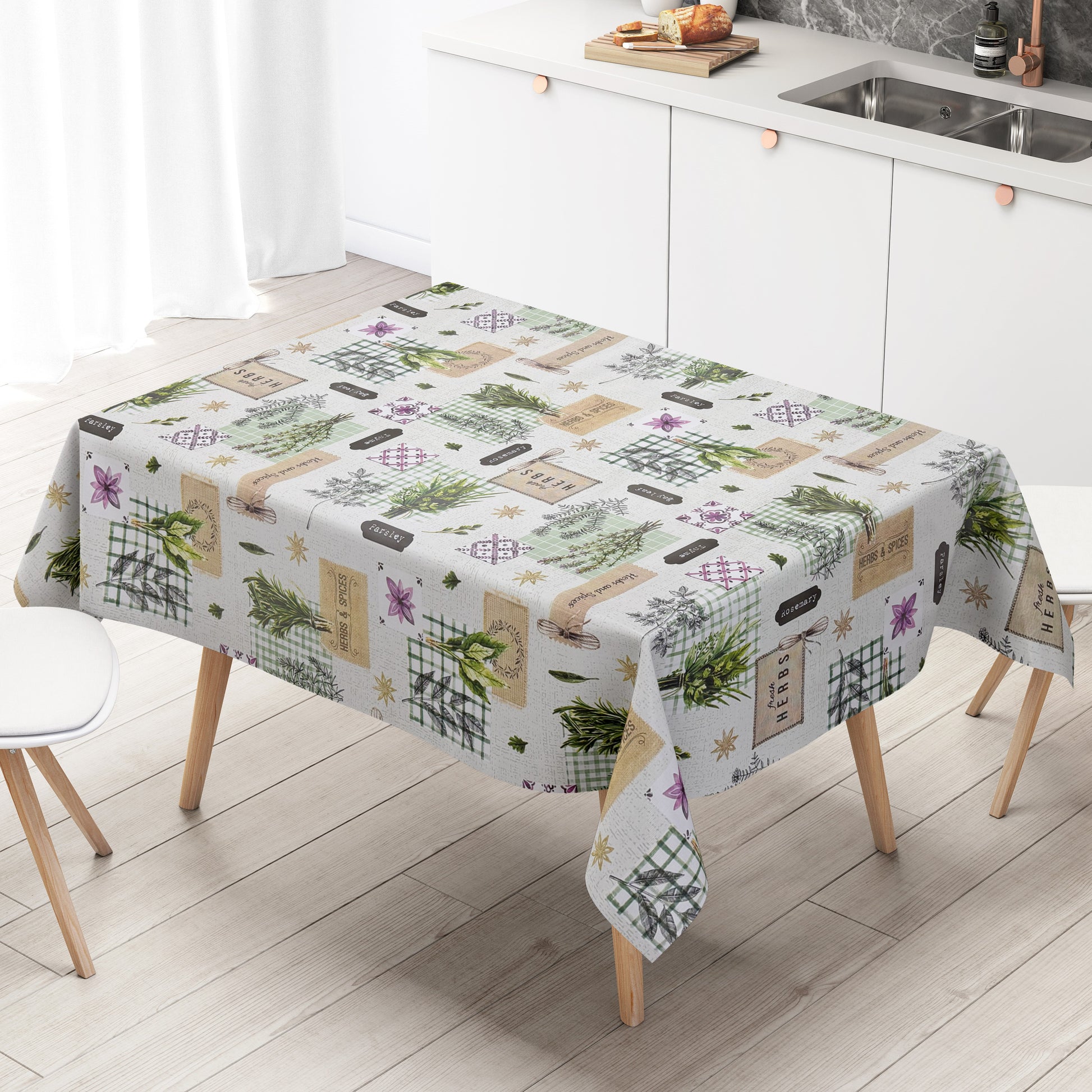 Wachstuch Tischdecke Kräuter