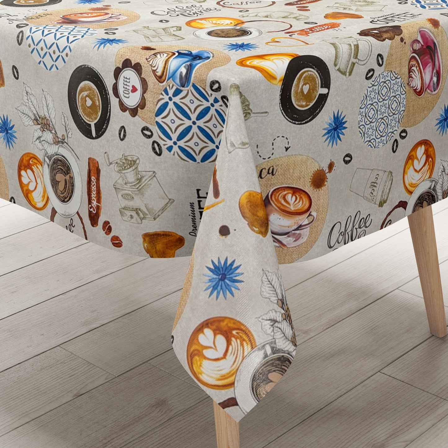 Wachstuch Tischdecke Kaffeemotiv