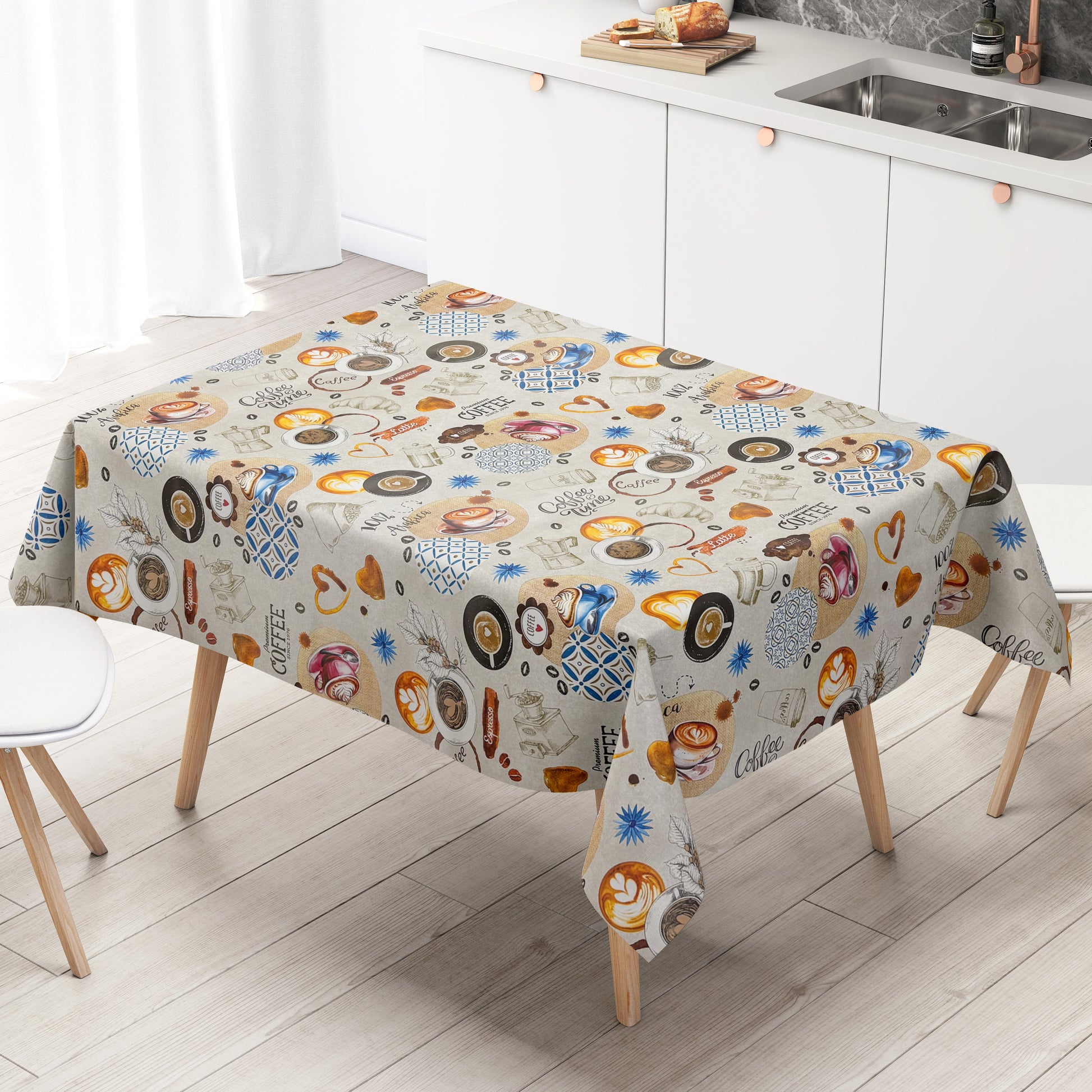 Wachstuch Tischdecke Kaffeemotiv