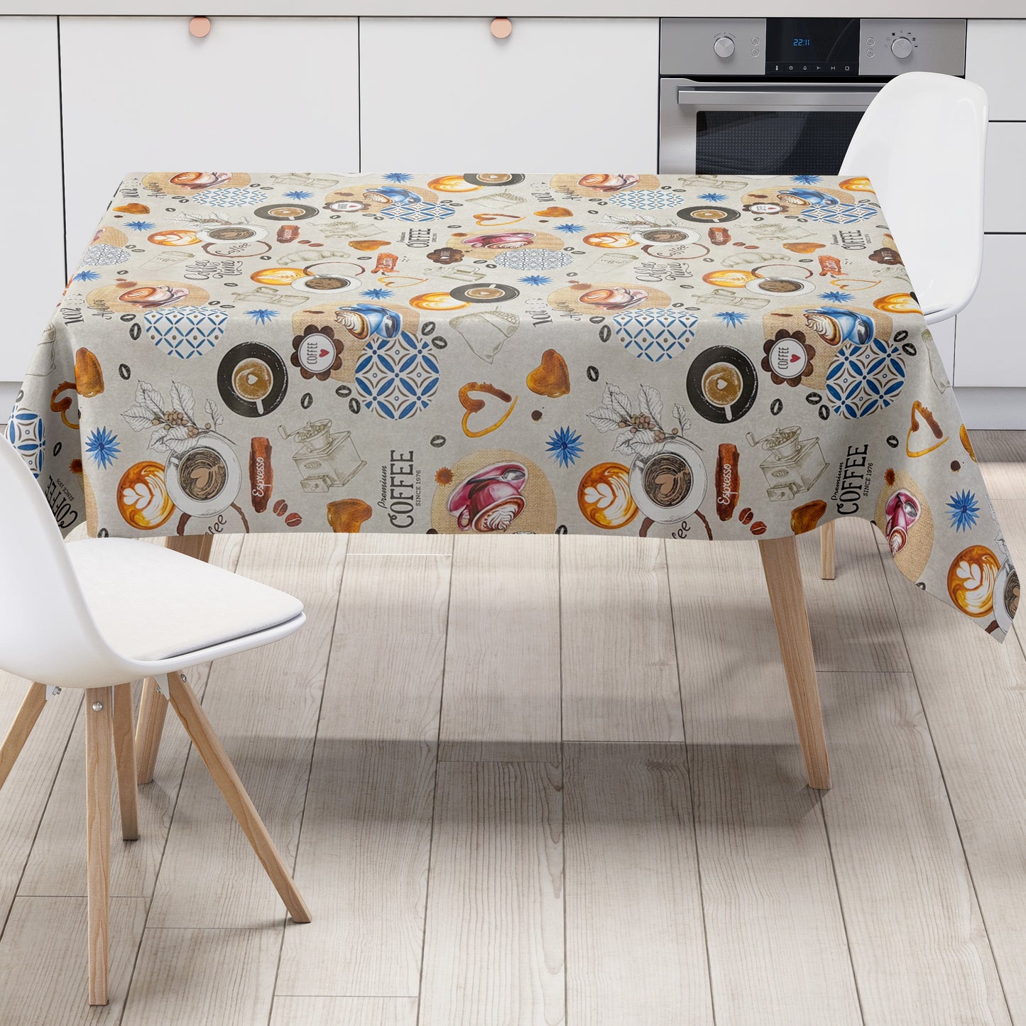 Wachstuch Tischdecke Kaffeemotiv