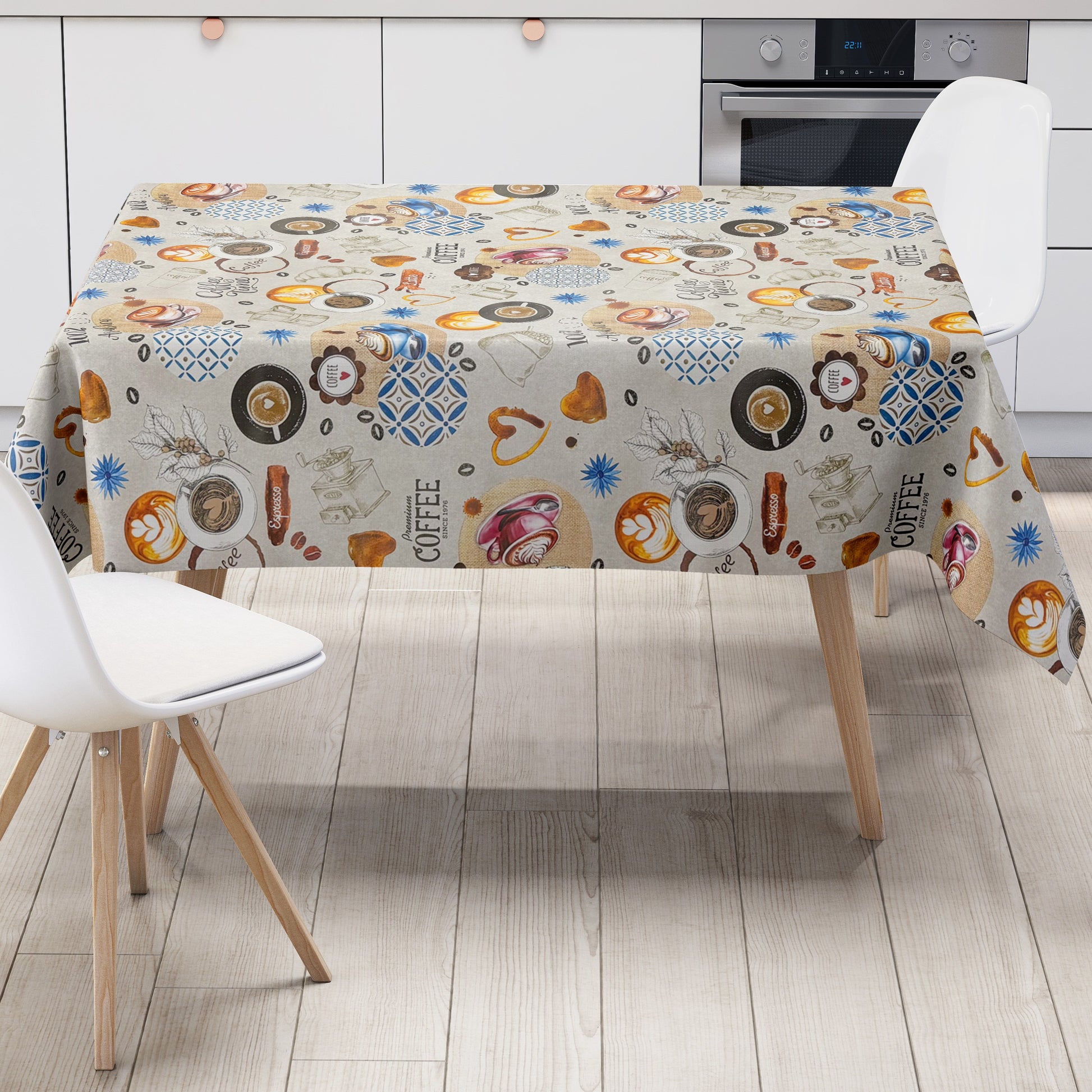 Wachstuch Tischdecke Kaffeemotiv