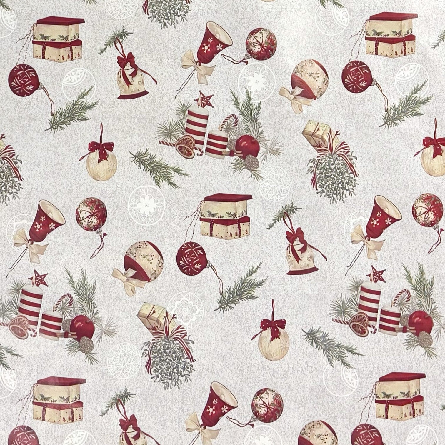 Wachstuch Tischdecke Weihnachten Geschenke Tannenzweige