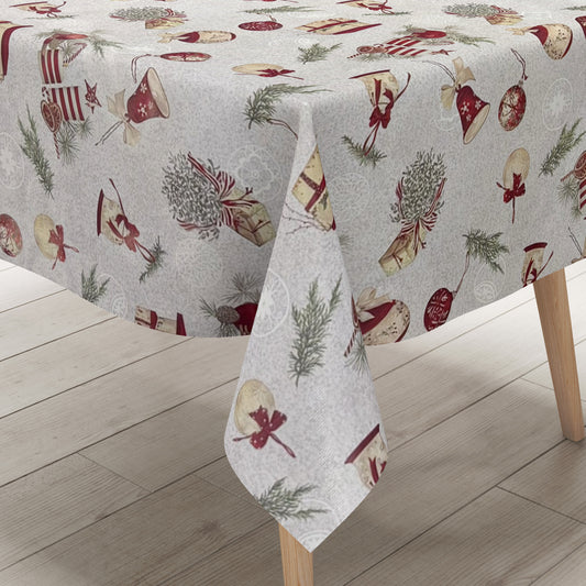 Wachstuch Tischdecke Weihnachten Geschenke Tannenzweige
