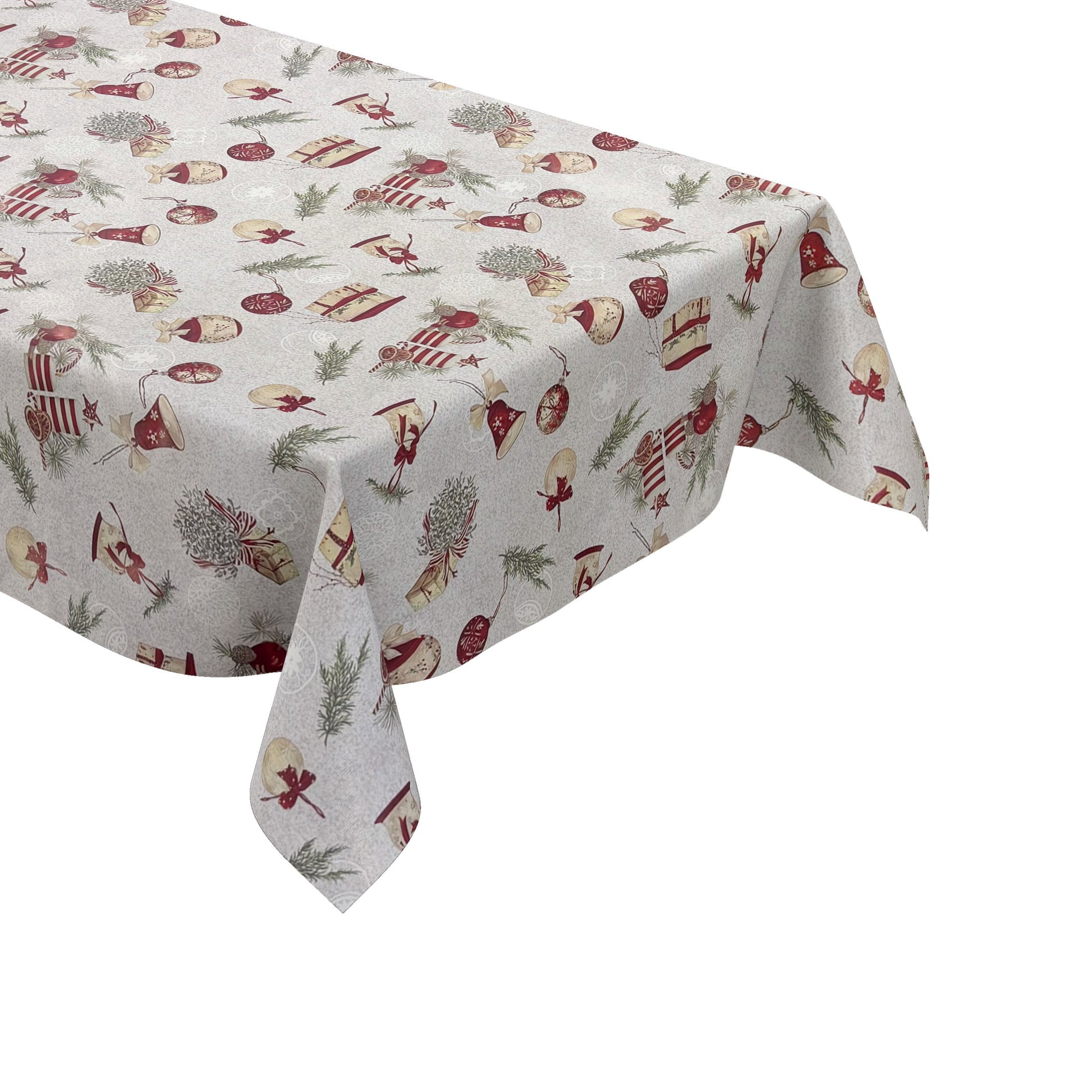 Wachstuch Tischdecke Weihnachten Geschenke Tannenzweige