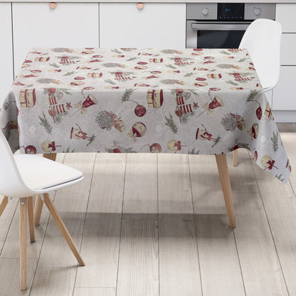 Wachstuch Tischdecke Weihnachten Geschenke Tannenzweige