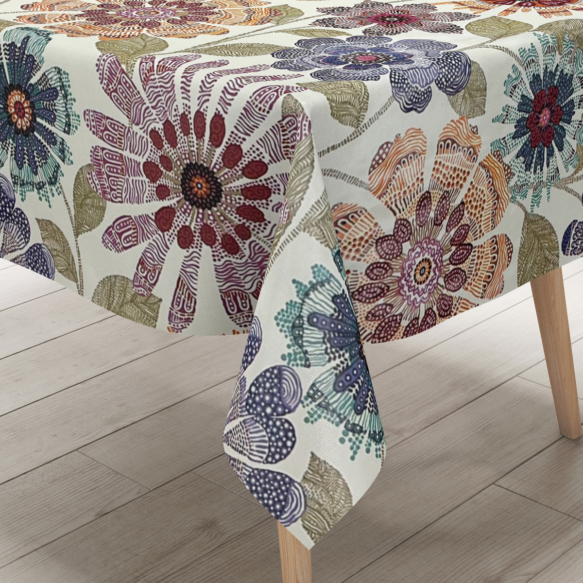 Wachstuch Tischdecke C146001 bunte Blumen Flower eckig rund oval –